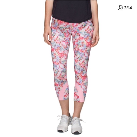 Lululemon Run: Inspire Crop II Luxtreme Flowabunga Mini Multi Bleached Coral 4 - Picture 15 of 15